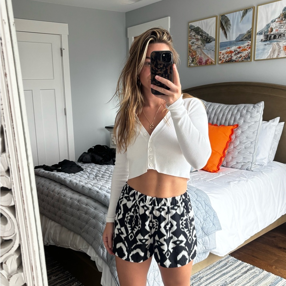 Tyche Black and White Athletic Shorts